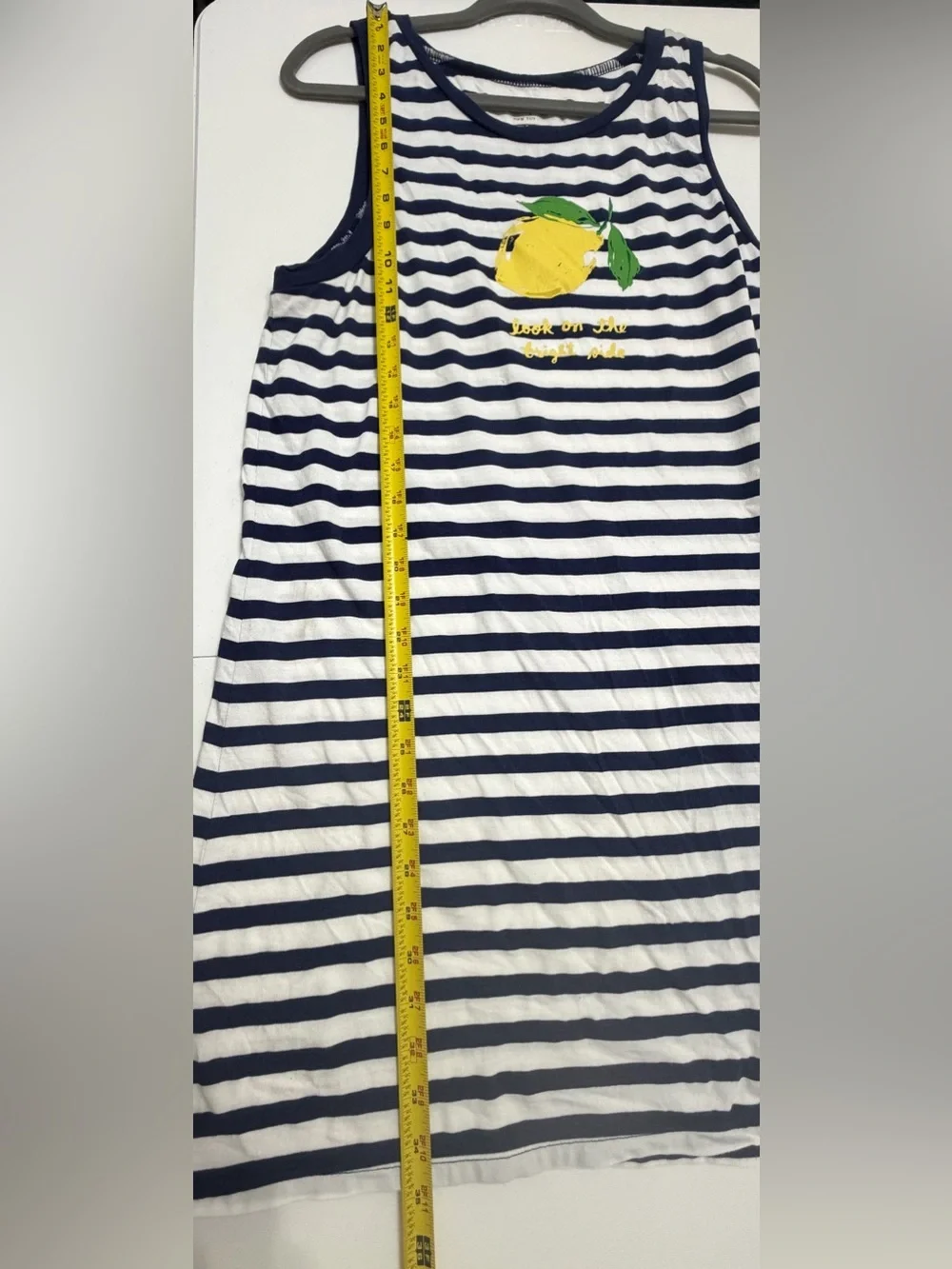 Kate Spade Striped Lemon Tank Dress Size L Look On The Bright Side Navy White